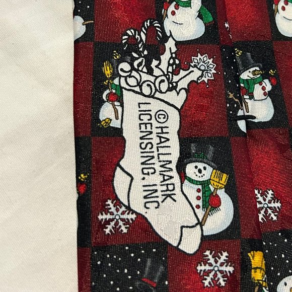 Holiday Snowman Hallmark Yule Tie Greetings - Picture 5 of 8